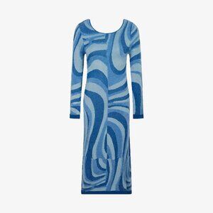 The Blue Moon Knitted Dress with Long Sleeves